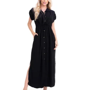 Long Shirtdress Liso Preto
