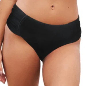 Bottom Drapeada Larga Liso Preto
