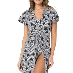 Kimono UV Grafismo Preto