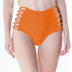 Bottom Tiras Cruzadas Neon Laranja